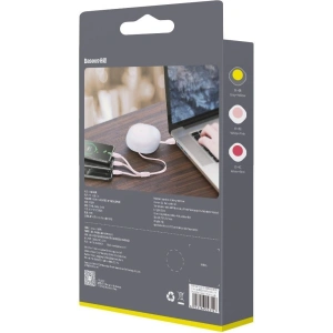 Zwijany kabel USB 3w1 Baseus Let\'s go Little Reunion, Lightning / USB-C / micro USB, 3A, 0,85m (czerwony)